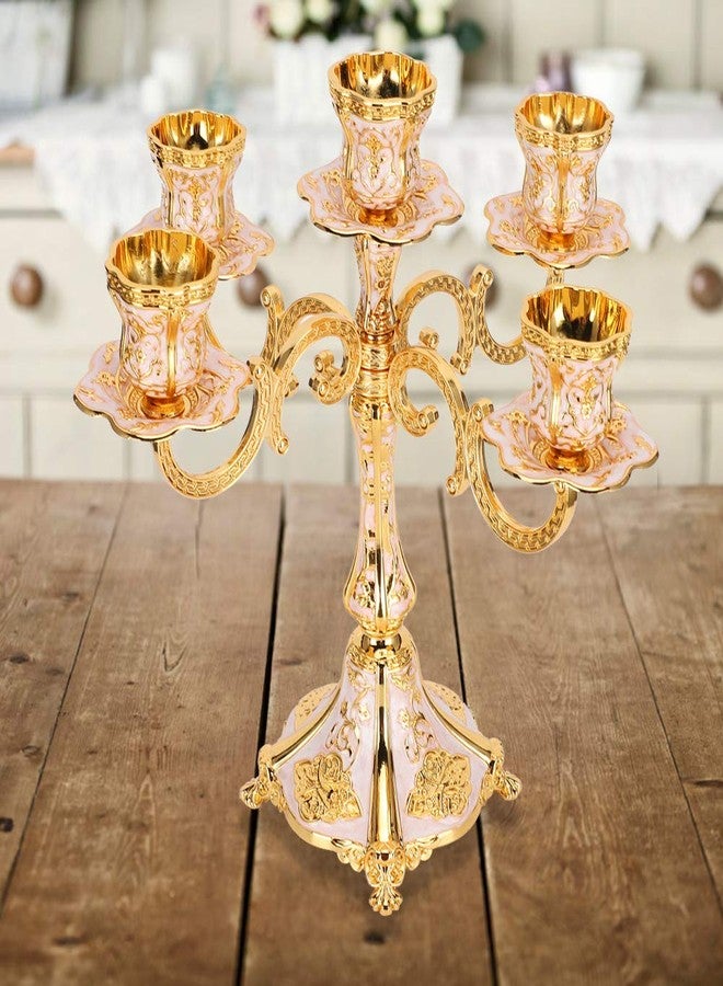 Garosa Vintage Candelabra with Rhinestones, European Style Embossed Candle Holder, Table Centerpiece for Home, Wedding Decoration - Image 4