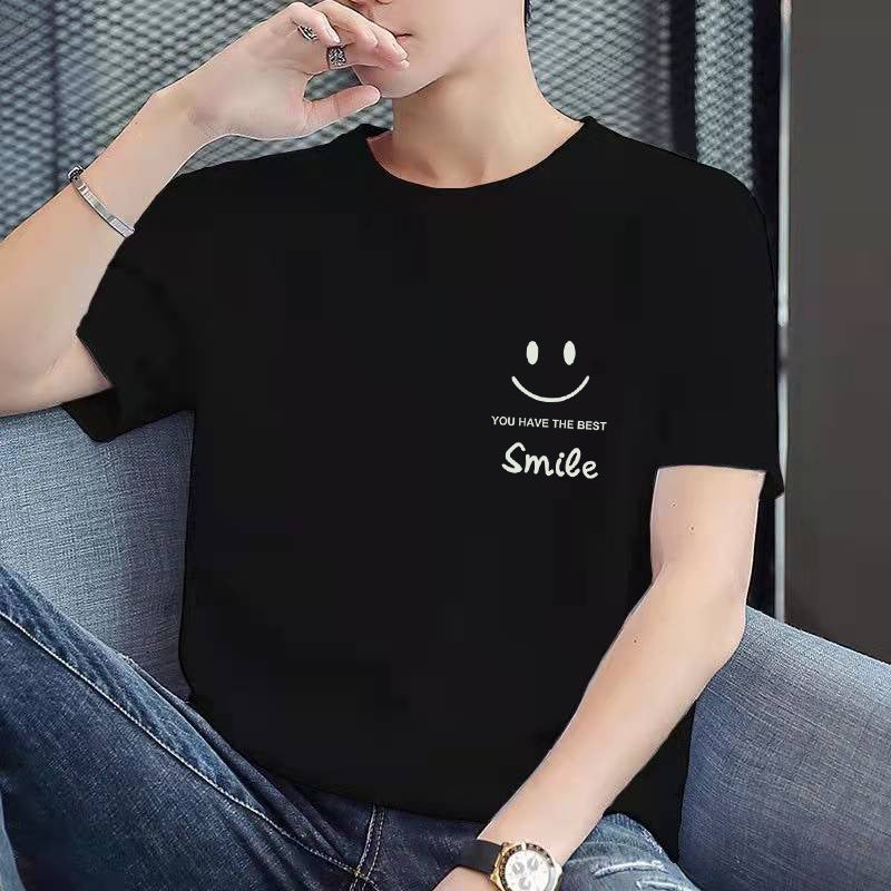 2023 Summer Short-Sleeved Men'S T-Shirt Base Shirt Printed All-Match Top Clothes Round Neck Slim-Fit Short-Sleeved Casual T-Shirt - Image 5
