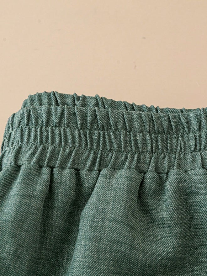 Take Two Green Solid Wide Leg Pants - Image 5