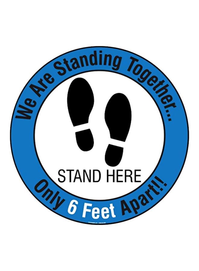 We Are Standing Together Printed Floor Sign White/Blue/Black 27.94cm - Image 1