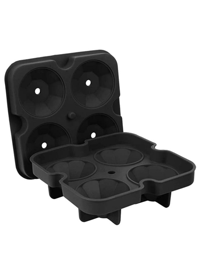 Royal Polar Ice Ball Maker Mold Flexible Silicone Black Round  diamond Spheres Ice Tray  - Image 1
