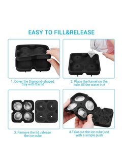 Ice Ball Maker Mold Flexible Silicone Black Round  diamond Spheres Ice Tray - pzsku/Z073DC0754857D8927855Z/45/_/1648675902/6b4551ae-b0ec-491a-a86b-3ae0ecfce3c5