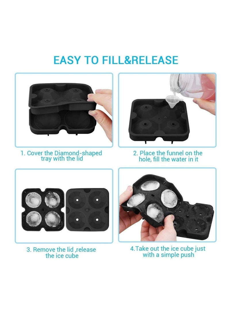 Royal Polar Ice Ball Maker Mold Flexible Silicone Black Round  diamond Spheres Ice Tray  - Image 4