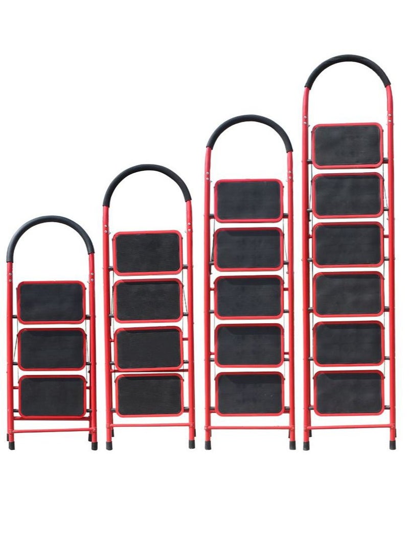 Ladders Step Foldable Ladder Folding 2 Steps Stool with Wide Anti-Slip Pedal Home  Steps Sturdy Steel Ladder Handy Handle Portable Steel Step Stool