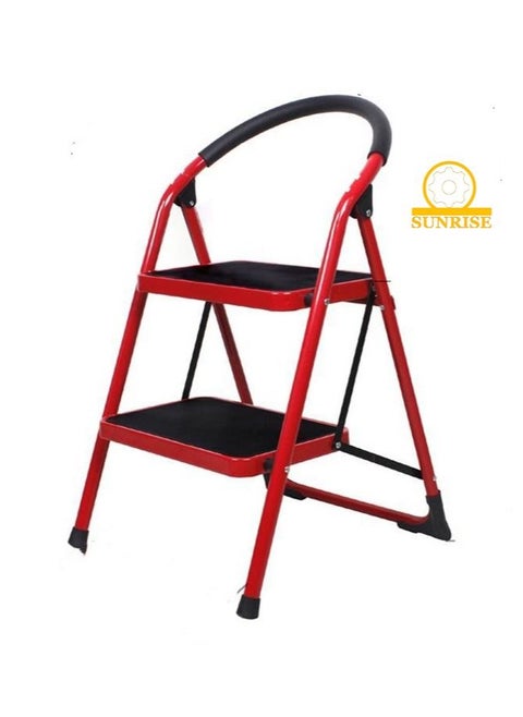 Ladders Step Foldable Ladder Folding 2 Steps Stool with Wide Anti-Slip Pedal Home  Steps Sturdy Steel Ladder Handy Handle Portable Steel Step Stool