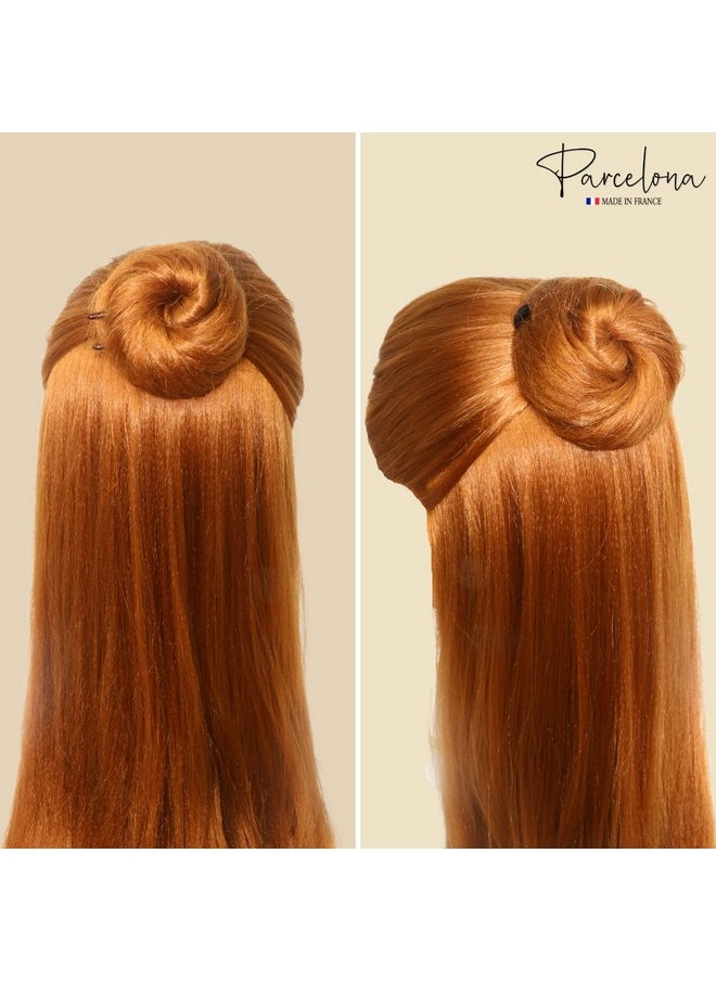 Parcelona Parcelona French Sleek Brown Tortoise Shell Large 3 1/2" Celluloid Made in France Set of 3 Wavy Crink U Shaped Chignon Hair Pins Updo Bun Pin Sticks for Women and Girls  - Image 5