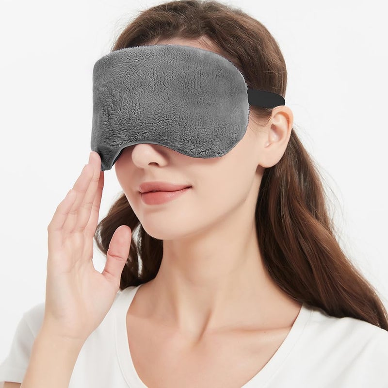 Microwave Heated Eye Mask Steam Warm Compress for Dry Eyes Work with Relieve Blepharitis Stye Treatment Gray