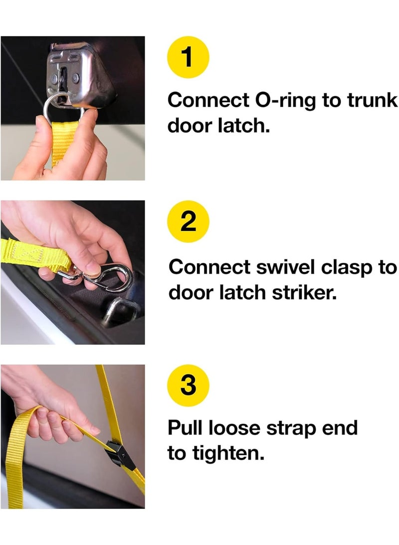 Wrap-It Storage Universal Trunk Strap Yellow Perfect For SUVs Hatchbacks & Sedans 6Ft - Image 4