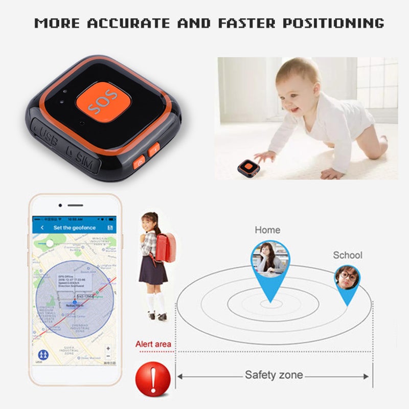 Mini GPS Tracker Locator Kids Personal SOS Alarm APP Tracking (Black) - Image 3