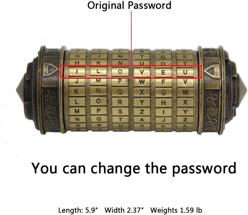 YOFIT Da Vinci Code Mini Cryptex Lock Puzzle Box with Hidden Compartments for Notes Paper Money Rings Jewelry, Anniversary Romantic Birthday Gifts for Her Men Women Girlfriend - Image 3