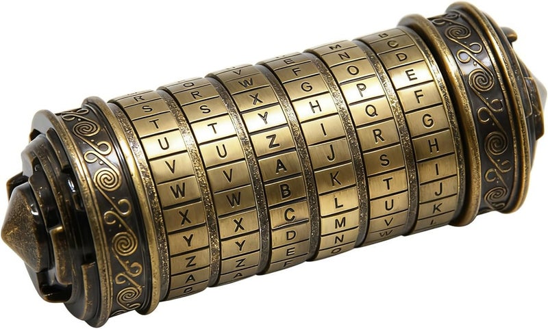 YOFIT Da Vinci Code Mini Cryptex Lock Puzzle Box with Hidden Compartments for Notes Paper Money Rings Jewelry, Anniversary Romantic Birthday Gifts for Her Men Women Girlfriend - Image 1