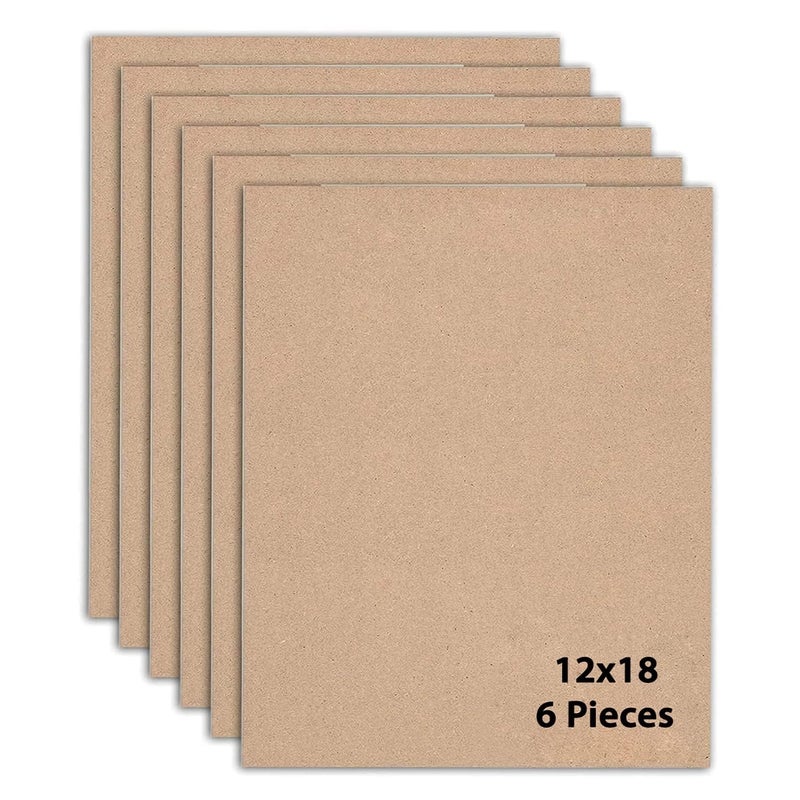 12x18 Inch MDF Board Wood Sheet for Mandala , Lippan, Resin Art & Craft, 4mm Thick, Premium Cardboard Material for Artists, Art and Craft Students - Hard Cutout in Small and Large Sizes (30x45 cms) (6)