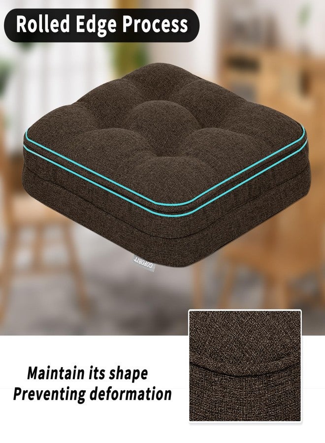 GOFORIT Tufted Shredded Memory Foam Chair Pads，Kitchen Chair Cushions for Dining Chairs,Non-Slip Seat Cushions with Removable Cover,16'' x 16'', Brown - Image 5