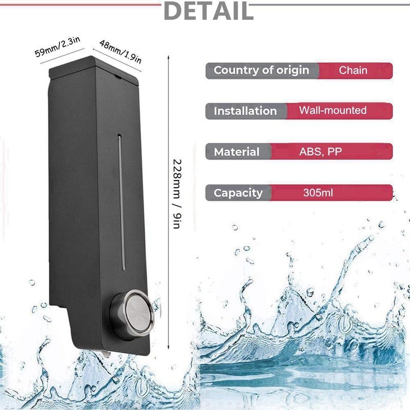 woobles 10oz/305ml Soap Dispenser Wall Mount, Manual Hand Shampoo Shower Gel Dispenser Lotion Container for Bathroom Kitchen, Chamber, Soap/Shampoo/Lotion Modular-Design Shower Dispenser System - Image 5