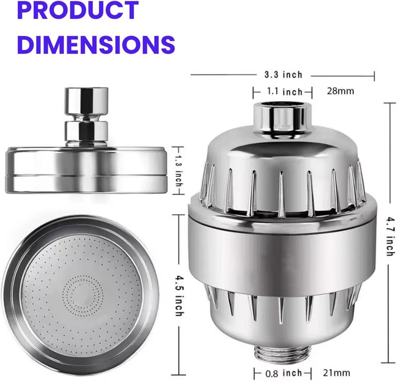 LOVNOV 25-Stage Shower Filter with High-Pressure Shower Head, Hard Water Softener for Skin & Hair, Chlorine & Heavy Metal Reduction, 5 Spray Modes, Easy Installation - Image 5