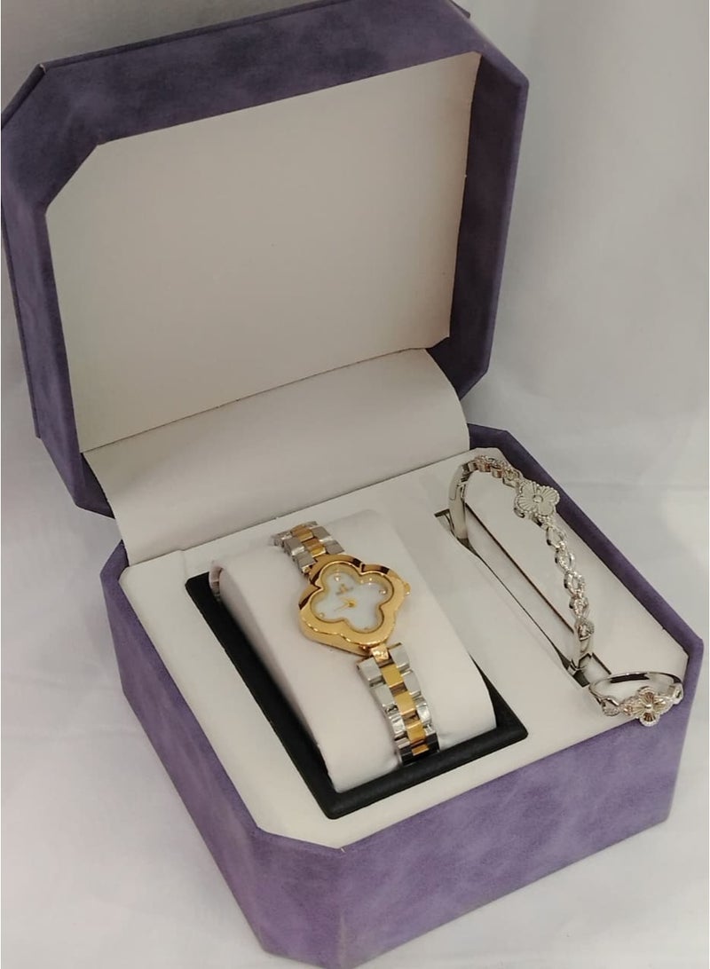 Rivoli Elegant women's watch and bracelet set, high quality stainless steel
