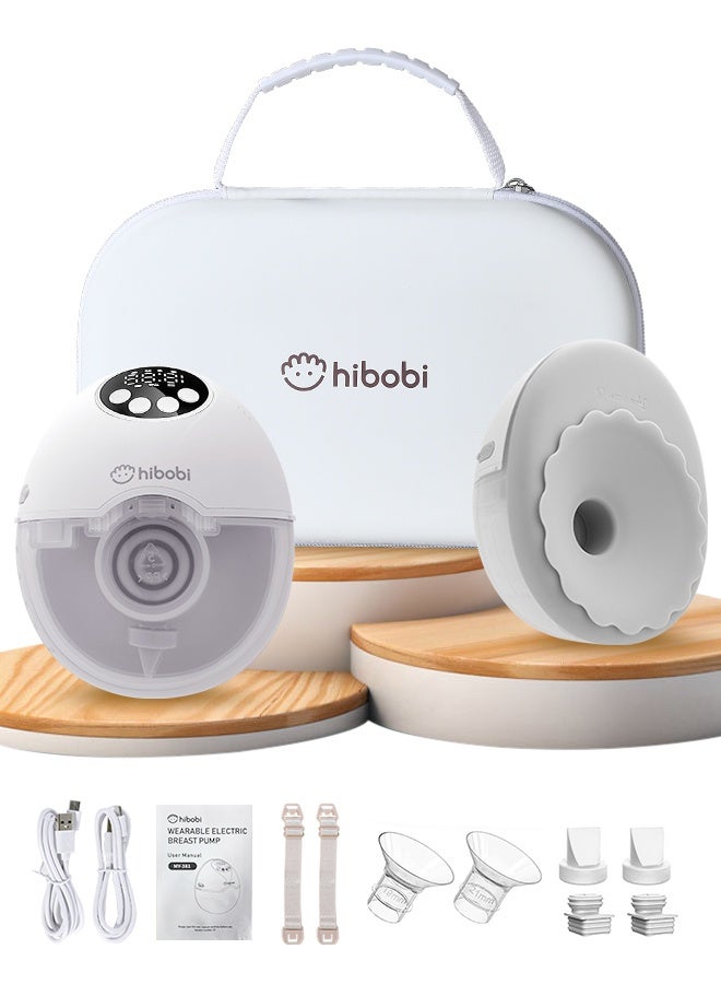 hibobi Luxury Wearable Electric Breast Pump, Hands-Free Design – Gentle Snug-Fit Suction with Constant Warming, 4 Modes × 12 Levels with Smart Memory, Quiet & Discreet, Wireless Fast Charging, Double Breast Pump Ideal for Travel or Night Pumping - Image 1