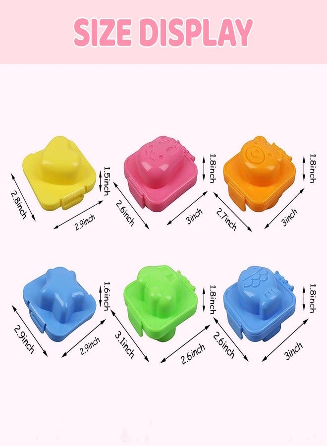 Jerliflyer 8pcs Square hard boiled egg mold,non stick silicone cartoon cute sushi rice ball mold, DIY bento cooking accessories for customized kids food - Image 2
