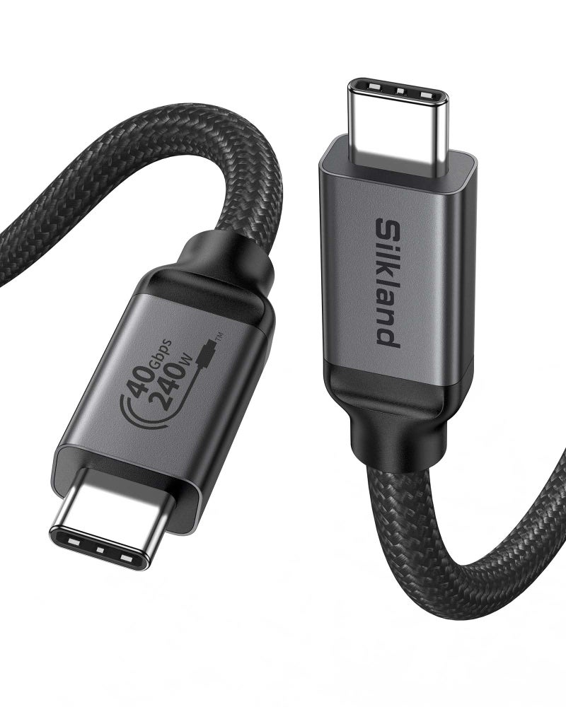 Silkland USB 4 for Long Thunderbolt 4 Cable 10FT, 40Gbps/8K Display/240W Charging, Braided USB C Thunderbolt 3 Cable 3M, USB C Video Cable Compatible for MacBook, iPhone 17/16, SSD, Monitor - Image 1
