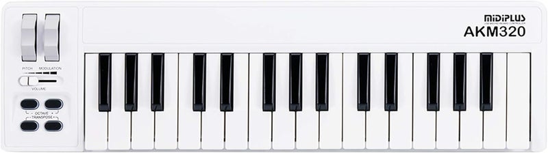 MiDiPLUS AKM320 32 key MIDI Keyboard Controller, white - Image 1