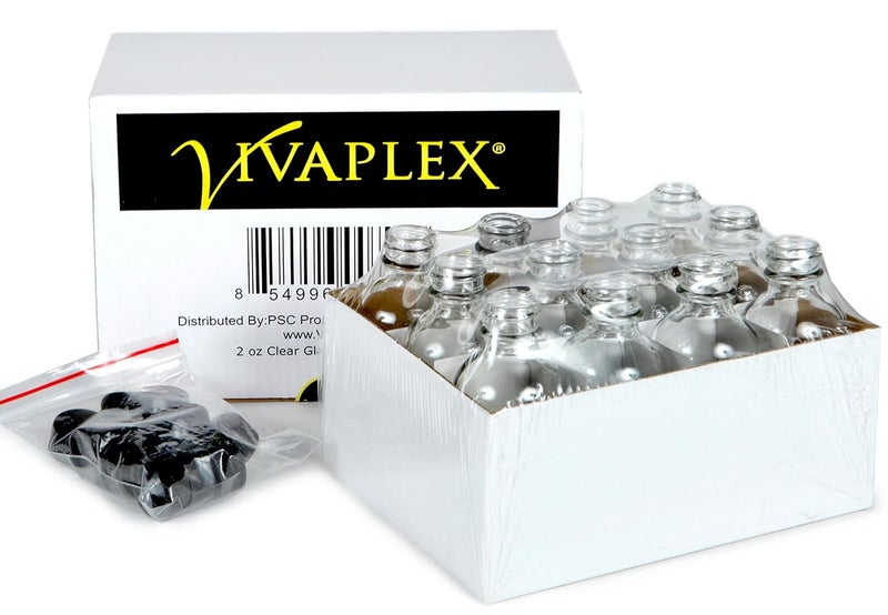 Vivaplex زجاجات فيفابلكس 12 شفافة سعة 2 أونصة مع أغطية - Image 3