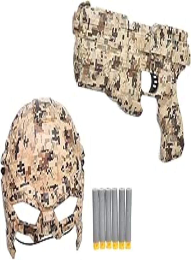 Plastic Military Series Game Contains Face Mask With Shotgun And Bullets Add More Entertaining For Kids Set Of 10 Pieces - Multi Color 