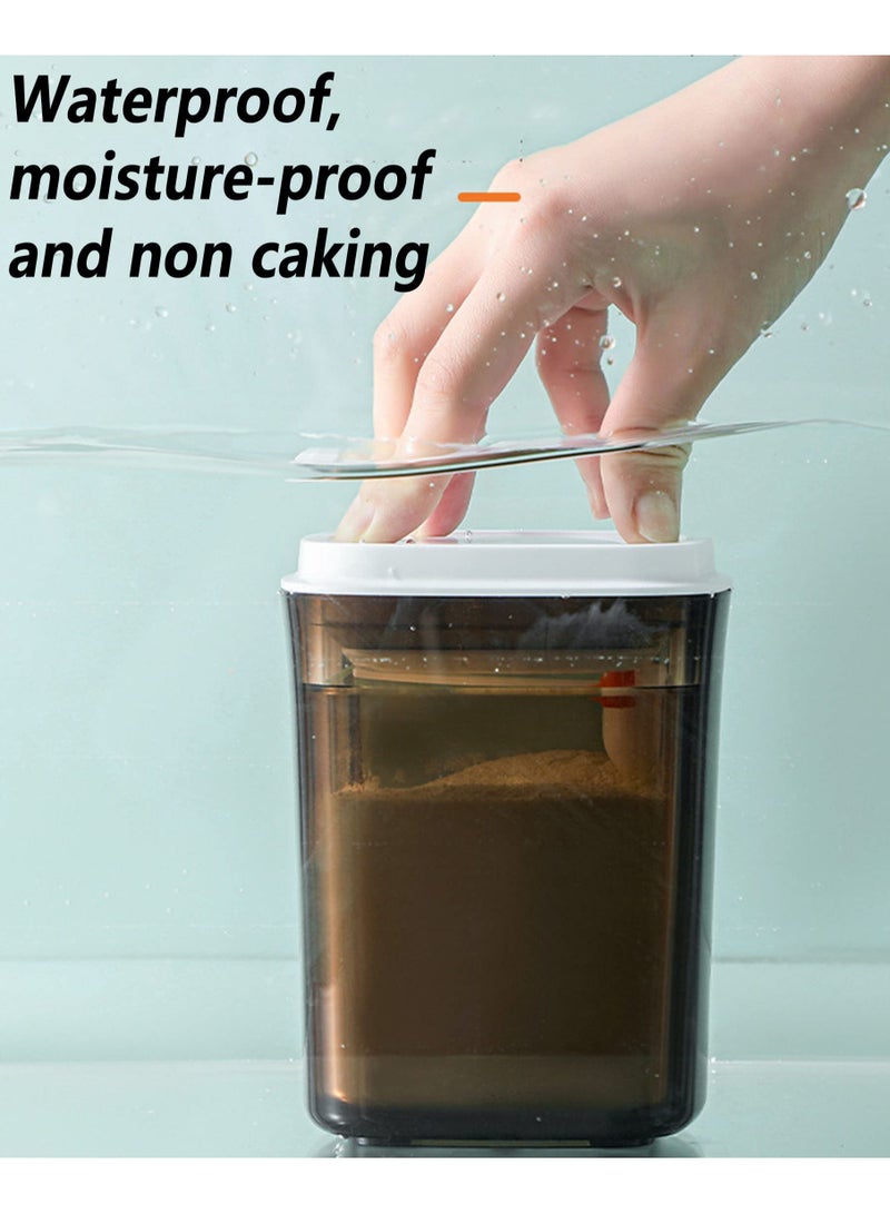 Lightproof Sealed Container for Storing Baby Milk Powder, Coffee Beans, Snacks, Cereal, Fruit, and Food - Durable On-the-Go Baby Formula Dispenser, Deteriorate-proof, Leak Proof Airtight Crisper, Portable Silicone Food Storage Container with Lid & Scraper, Brown 1L - Image 4
