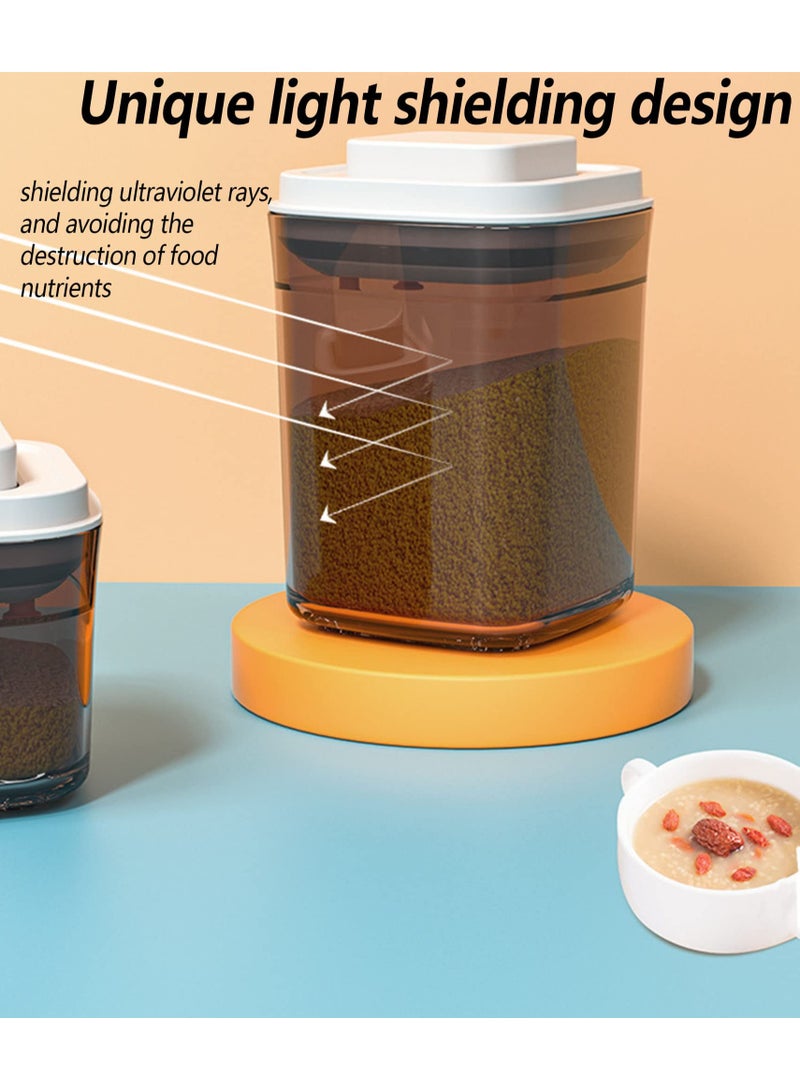 Lightproof Sealed Container for Storing Baby Milk Powder, Coffee Beans, Snacks, Cereal, Fruit, and Food - Durable On-the-Go Baby Formula Dispenser, Deteriorate-proof, Leak Proof Airtight Crisper, Portable Silicone Food Storage Container with Lid & Scraper, Brown 1L - Image 5