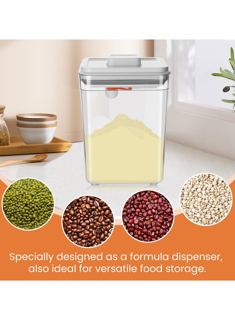 Lightproof Sealed Container for Storing Baby Milk Powder, Coffee Beans, Snacks, Cereal, Fruit, and Food - Durable On-the-Go Baby Formula Dispenser, Deteriorate-proof, Leak Proof Airtight Crisper, Portable Silicone Food Storage Container with Lid & Scraper, Brown 1L - Image 3