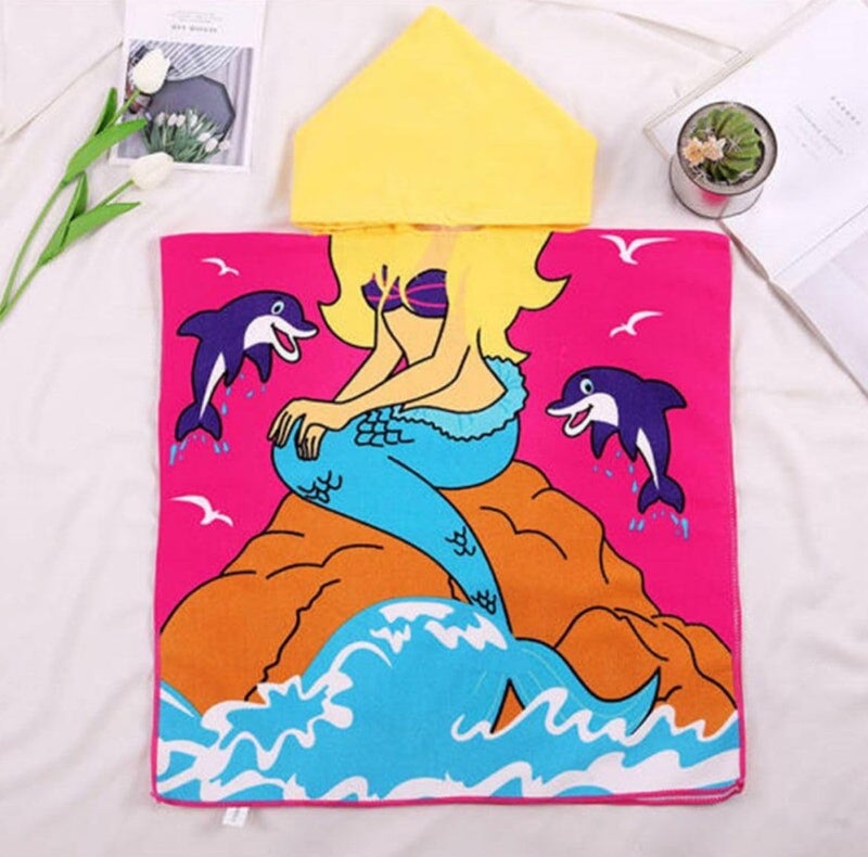 Butterthief Poncho Towel for Kids Hooded Bath Towels 60 x 120 cm Toddler Pool Towel for Boys Girls 17 Years Multi - Image 2
