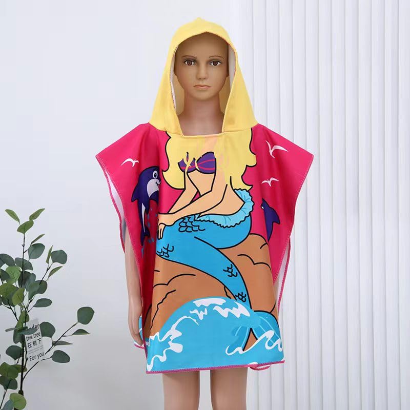 Butterthief Poncho Towel for Kids Hooded Bath Towels 60 x 120 cm Toddler Pool Towel for Boys Girls 17 Years Multi - Image 1