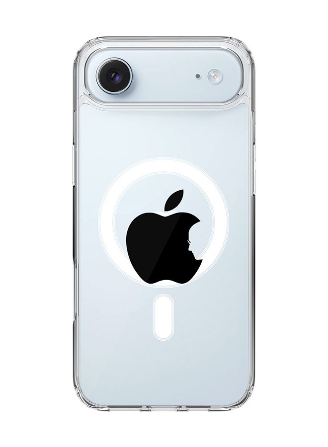 Stylizedd Classic Clear MagSafe Case for iPhone 17 Air , Hybrid Soft Case Flexible Edges Anti Drop TPU PC Gel Thin Transparent Cover [ Designed for iPhone 17 Air ] - Steve's Apple - White