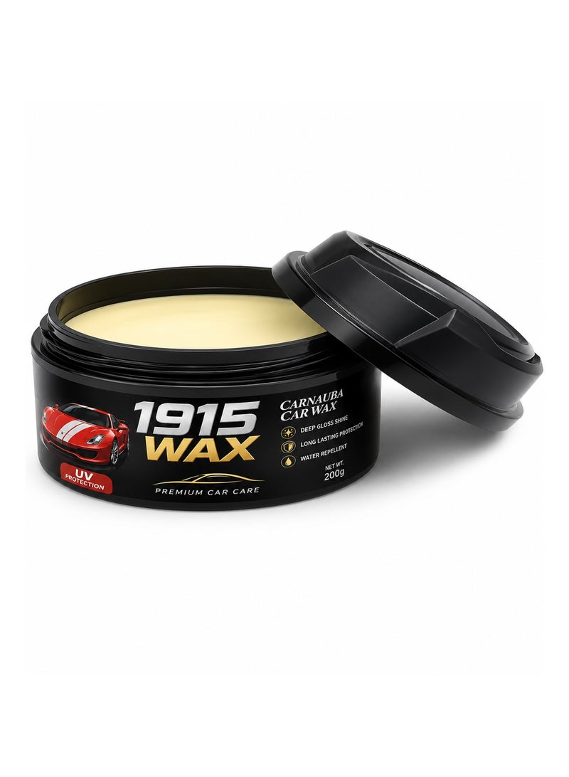 شمع كارنوبا للسيارات Wax سعة 200 جرام، شمع تلميع فاخر يمنح لمعان عميق وحماية طويلة ومظهر مقاوم للماء وسهل الاستخدام - Image 1