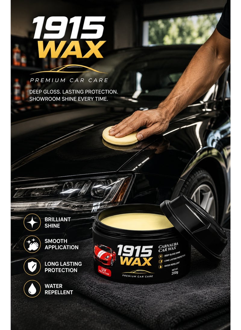 شمع كارنوبا للسيارات Wax سعة 200 جرام، شمع تلميع فاخر يمنح لمعان عميق وحماية طويلة ومظهر مقاوم للماء وسهل الاستخدام - Image 5