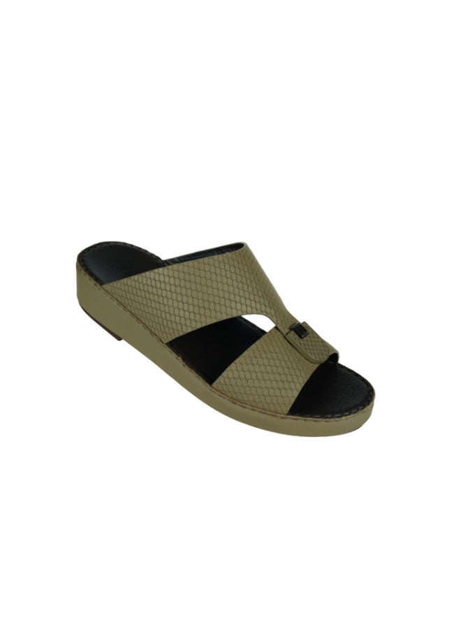 barjeel uno - 008-3520 Barjeel Mens Arabic Sandals  B-2024 Beige - Image 1