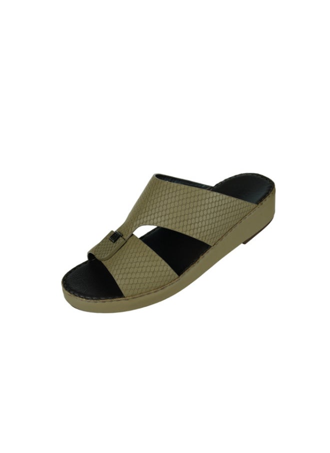 barjeel uno - 008-3520 Barjeel Mens Arabic Sandals  B-2024 Beige - Image 1