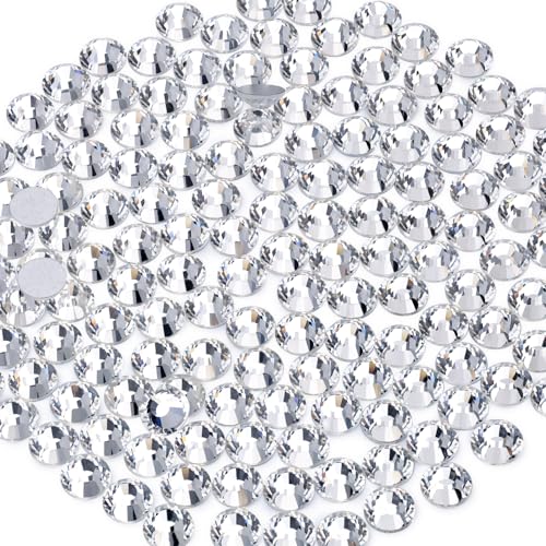 BELLEBOOST 2000PCS SS20/5mm Glass Crystal Rhinestones (Clear), Flatback Clear Rhinestones for Bedazzling Crafting DIY Crafts Nail Art Makeup Decoration, Gems Diamond Charms for Tumbler Shoes Clothing Mug - Image 1