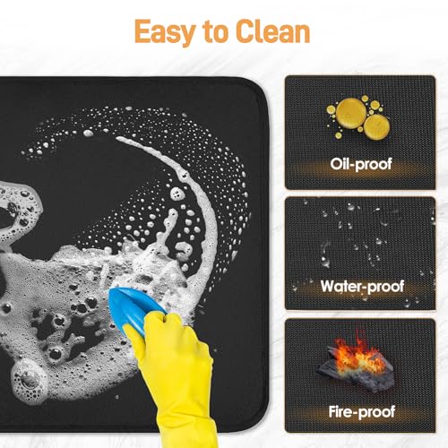 Amerbro 24x24in Heat Resistant Grill Mats for Outdoor Tabletop Grill to Protect Your Prep Grill Table, Heat Resistant Mats for Countertop, Fireproof & Water Proof & Oil Proof Tabletop Fire Pit Mat-Black-1mm - Image 4
