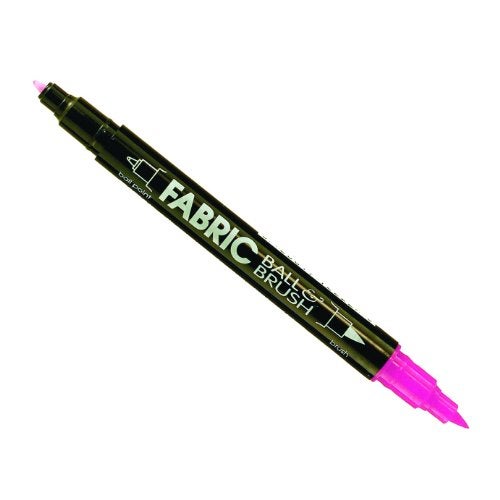 UCHIDA Marvy Fabric Ball and Brush Marker Art Supplies, Fluorescent Pink - Image 3