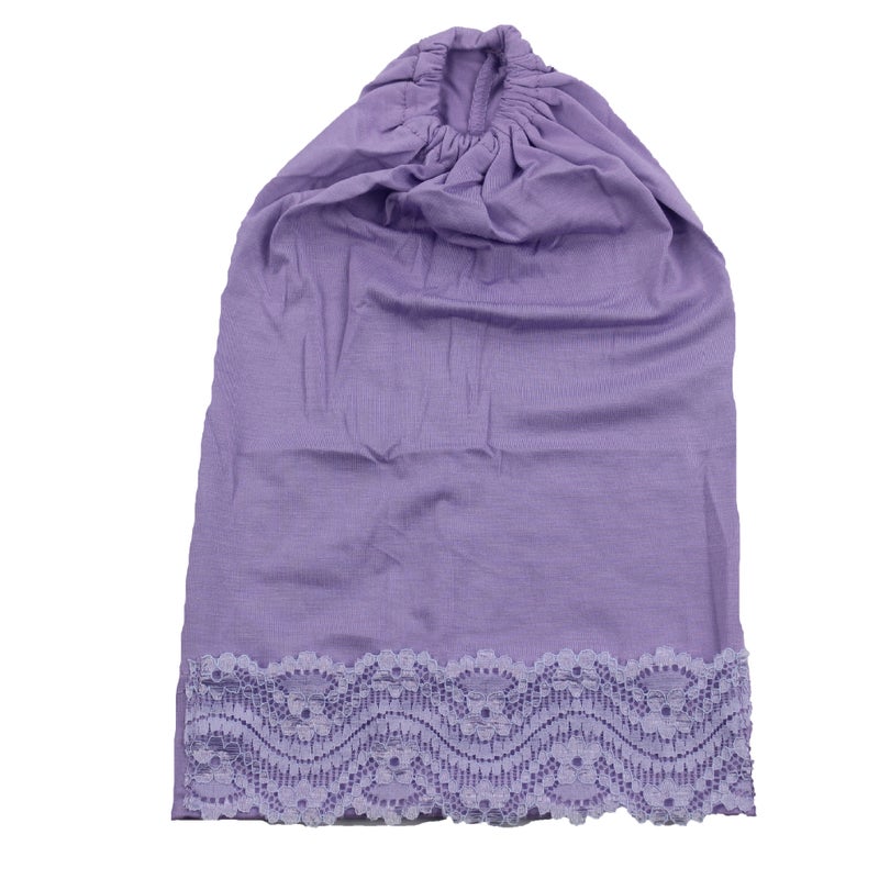 Modal Solid Color Lace Bucket Hat Scarf Base Cap Hijab Cap - Image 5