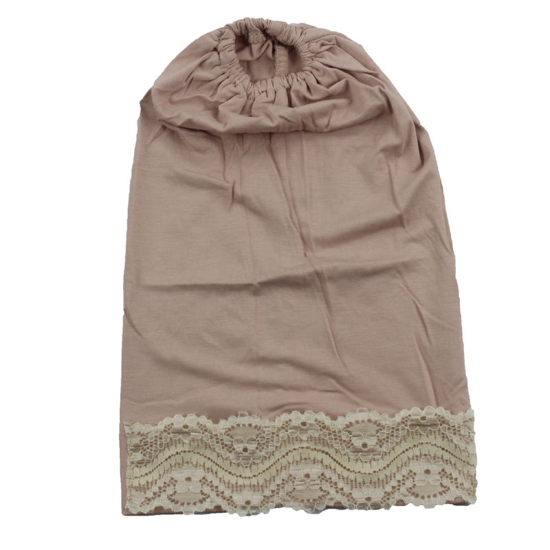 Modal Solid Color Lace Bucket Hat Scarf Base Cap Hijab Cap - Image 3