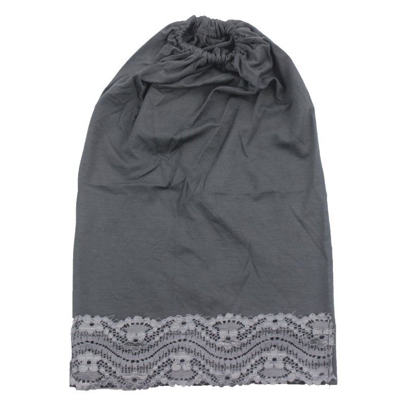 Modal Solid Color Lace Bucket Hat Scarf Base Cap Hijab Cap - Image 2