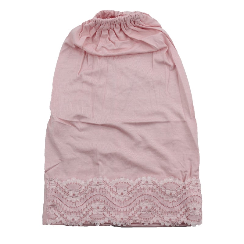 Modal Solid Color Lace Bucket Hat Scarf Base Cap Hijab Cap - Image 1