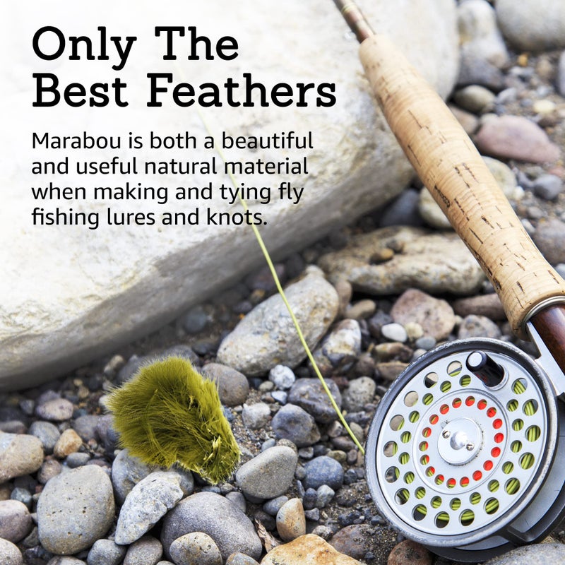 Creative Angler Strung Marabou Bird Feathers for Tying Fly Fishing Flies - Fly Tying Accessories - Perfect Choice for Tail & Wings and Easy to Tie On The Lure - Approximately 0.3 Ounces (White) - Image 5