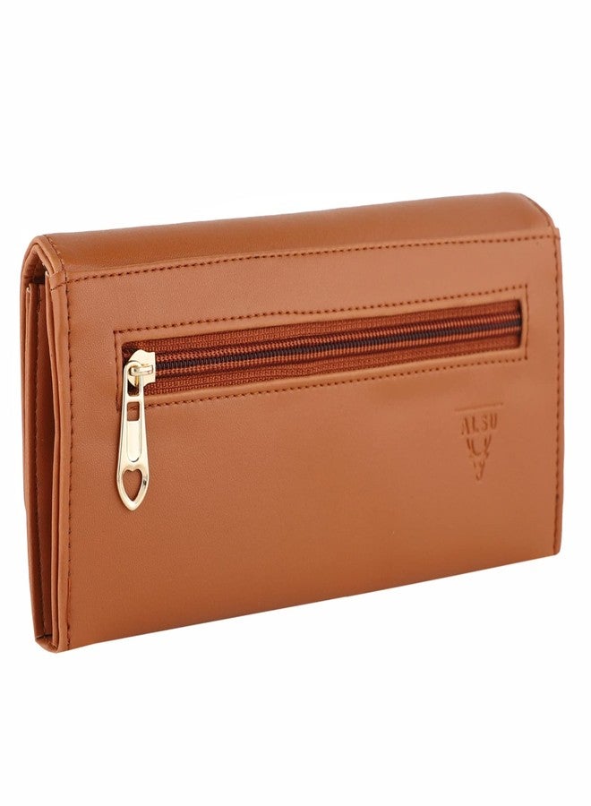 ALSU Women's Tan Hand Clutch Wallet Purse_GDU-011tan - Image 4