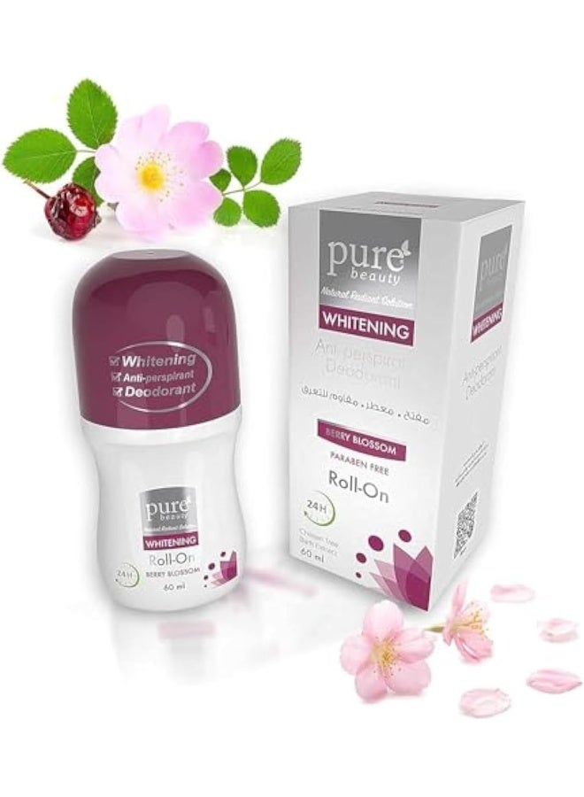 Pure Beauty Pure Beauty® Whitening Antiperspirant Deodorant Roll-On Berry Blossom 60 Ml