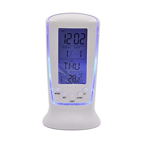 N M Z LED Digital Alarm Clock with Blue Background Light - Image 1