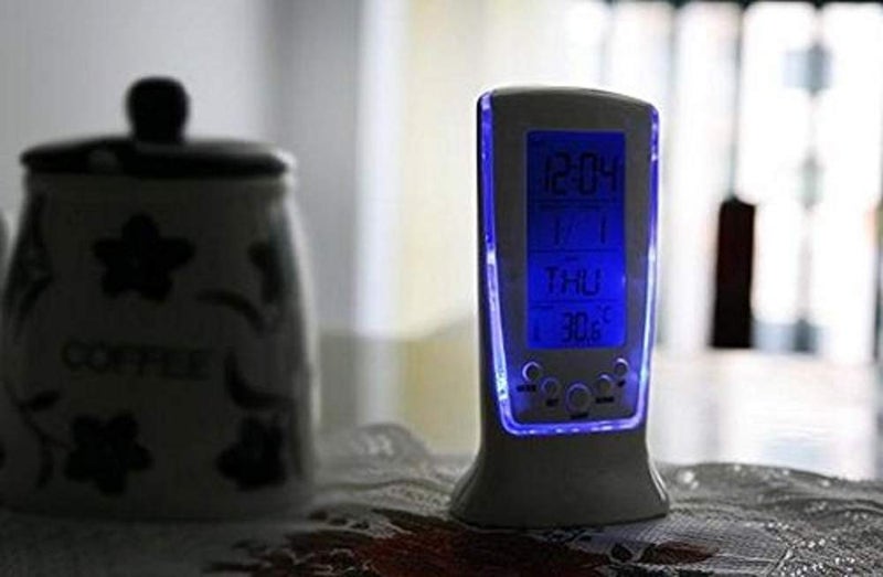 N M Z LED Digital Alarm Clock with Blue Background Light - Image 3