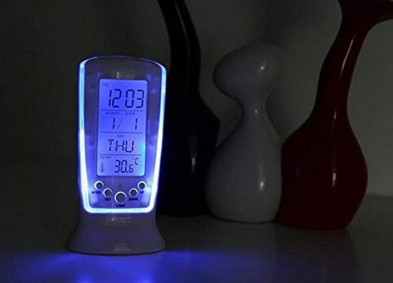 N M Z LED Digital Alarm Clock with Blue Background Light - Image 4
