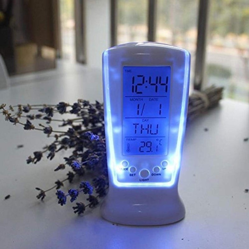 N M Z LED Digital Alarm Clock with Blue Background Light - Image 5